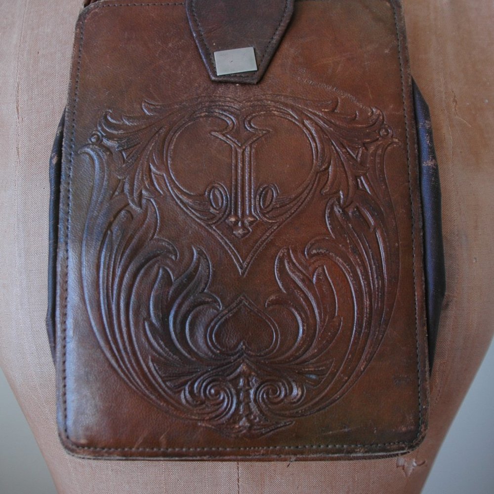 Vintage 1920's Antique Leather Handbag - SALE